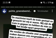 Trein stilgezet want man slaat kind