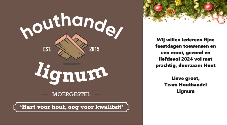 Team Houthandel Lignum wenst u fijne feestdagen! *