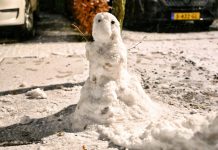 Eerste sneeuwpop gespot in Oisterwijk
