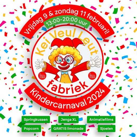 Nieuw: Kindercarnaval in de fabriek!