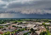 Rolwolk boven Oisterwijk