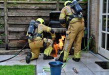 Aangebrand vlees na brand in barbecue in Oisterwijk