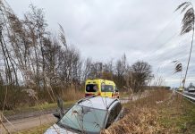 Auto in de sloot langs A58 Moergestel