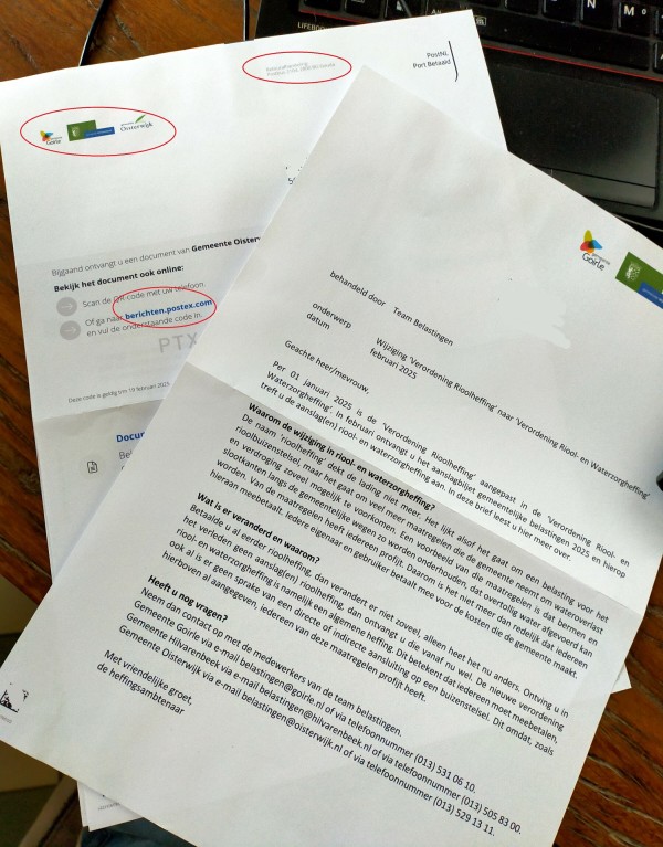 Gemeente Oisterwijk stuurt verwarrende brief naar inwoners