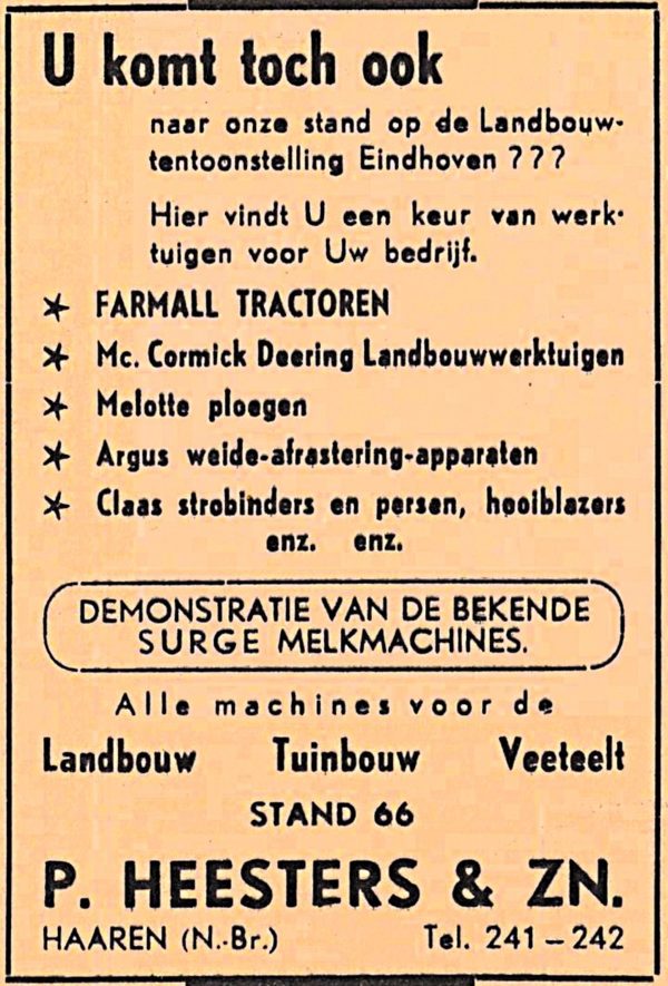 Advertenties van toen: Landbouwmachines uit Haaren