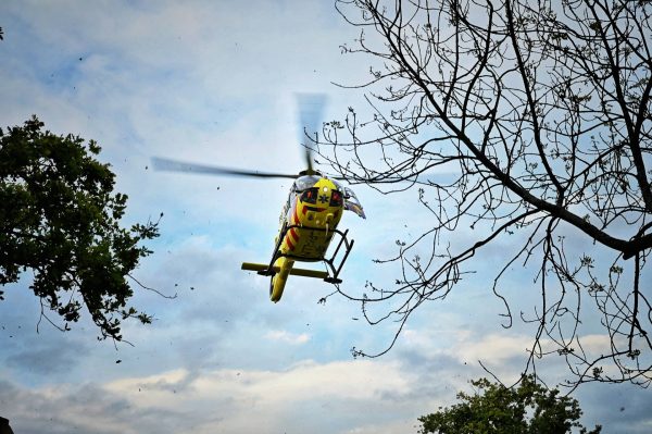 Traumahelikopter in Oisterwijk voor medische noodsituatie