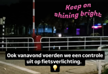 Politie schrijft bekeuringen uit bij controle fietsverlichting
