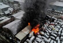 Brandweer Oisterwijk bij grote brand Udenhout