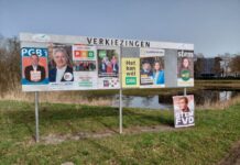 Algemeen Belang (AB) drukt Forum voor Democratie (FvD) in Oisterwijk van het aanplakbord