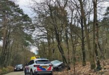 Auto tegen lantaarnpaal in Oisterwijk