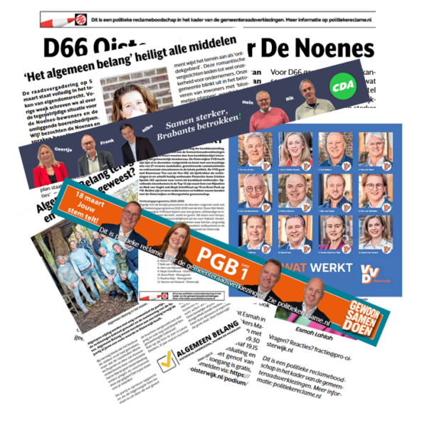 Politieke partijen vergeten nog vaak het verplichte label bij politieke reclame